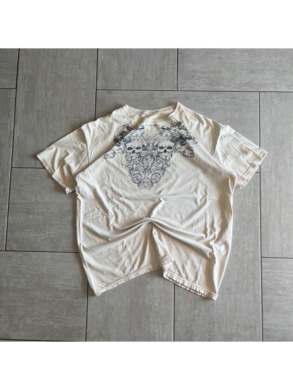 Stranded  Skull Graphic  Cream Distressed Streetwear XL